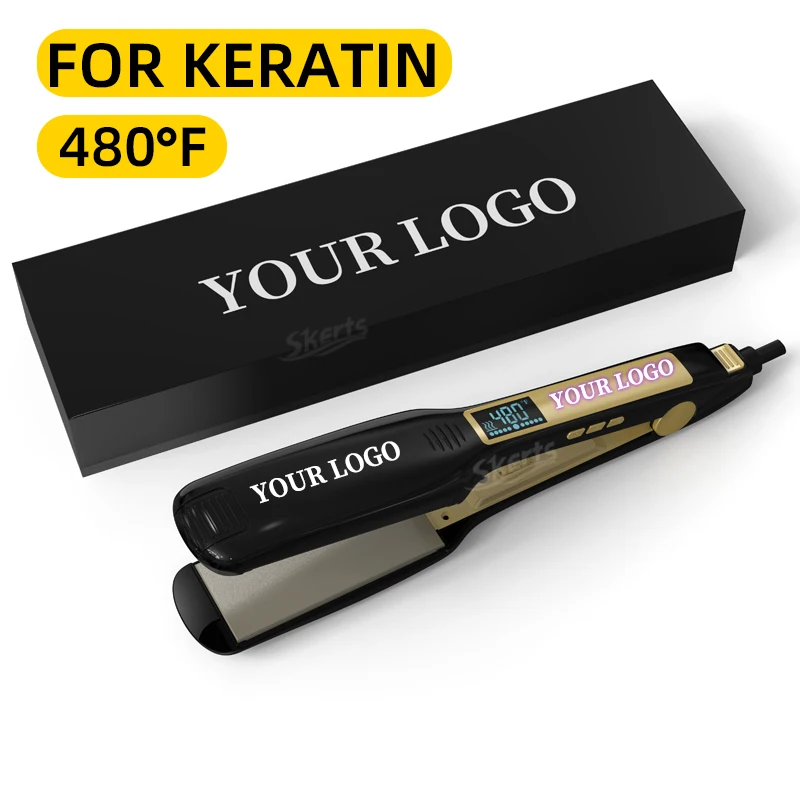 Лучшее качество 480F на кератиновых пластинах Plancha Inteligente Cabello двойное напряжение керамический турмалин щипцы для завивки волос выпрямитель толстый ворс за дополнительную плату