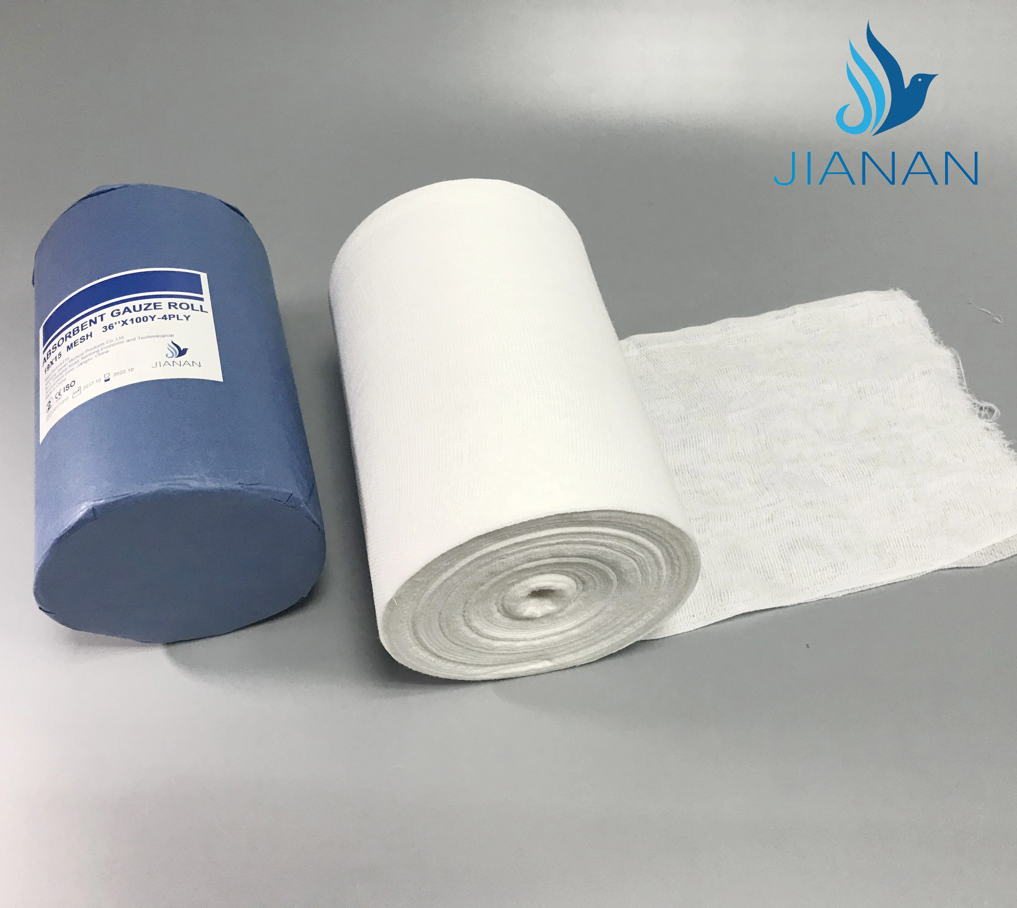 Hydrophilic Absorbent Gauze Roll ,  100% cotton absorbent gauze , 36'x100y bleaching gauze roll