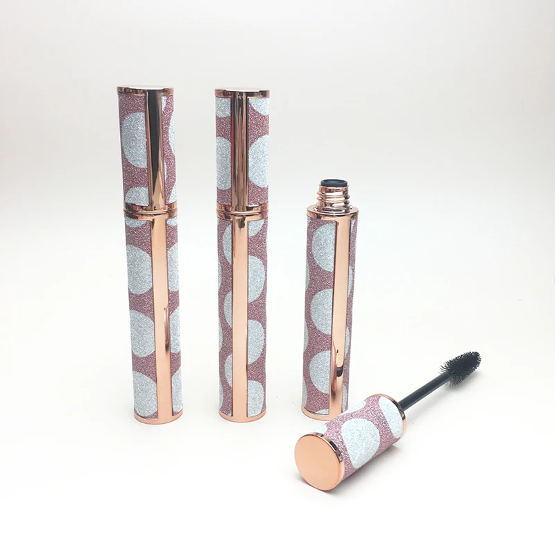 Unique so nice empty mascara tubes with brush gold leather mascara tube custom mascara empty containers