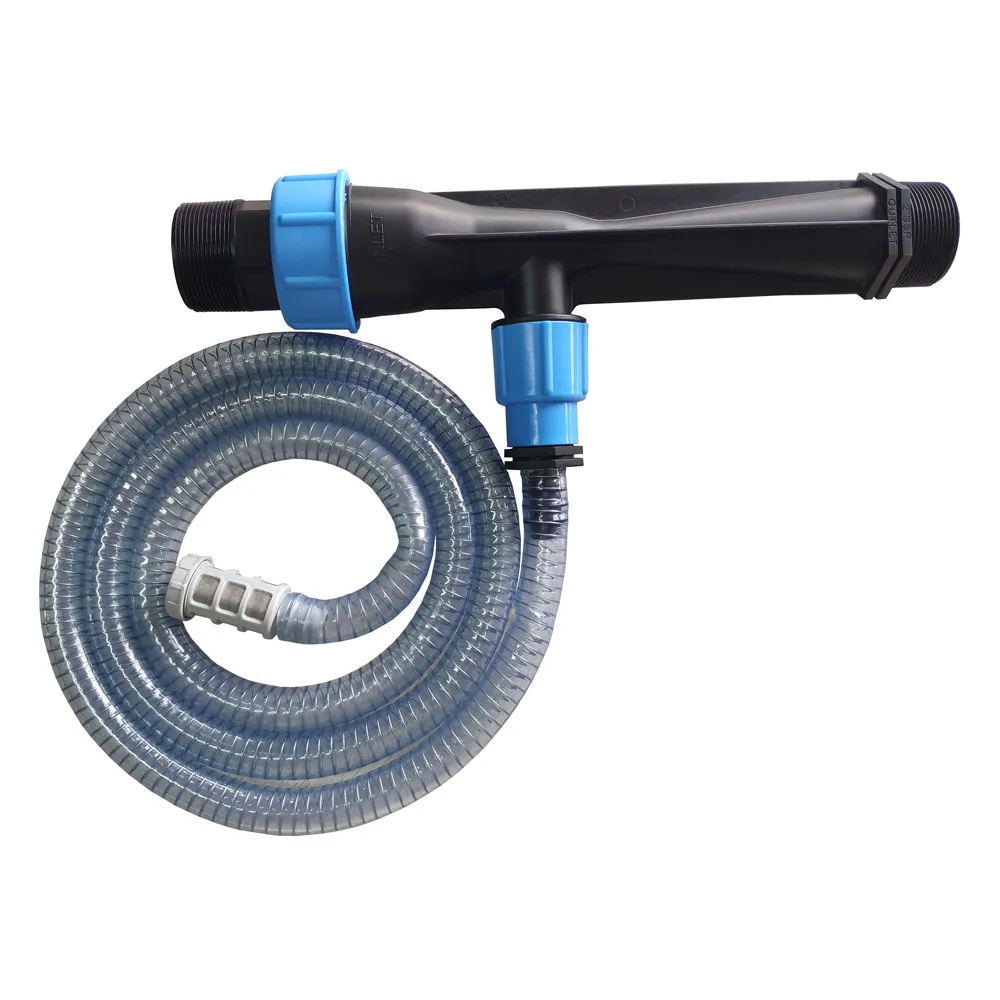 2 дюйма, 63 мм, DN50, инжектор для ирригационного удобрения, Вентури, смеситель, полный набор с всасывающей сборкой, труба 2,0 м