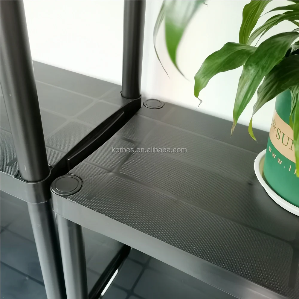  Пластиковый стеллаж для хранения регулируемая полка гаража склада 4 уровня