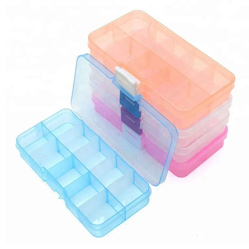 10 Grid Transparent Hard Plastic Case Fishing Accessories Tool Tackle Boxes Waterproof Double Side Bait Lure Hooks Storage Box