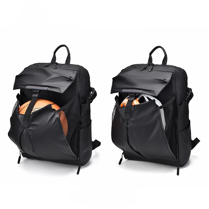 High quality basketball PU Backpack Double zipper Waterproof travel laptop bag 15.6 inch Dry and wet separation outdoor backpack