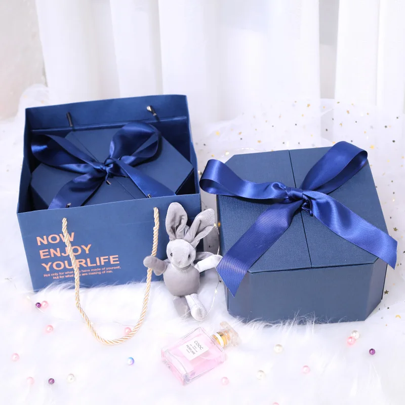 Luxury Rigid Boxes With Ribbons Rigid Gift Boxes For Gift Packaging Box With Custom Logo New Design