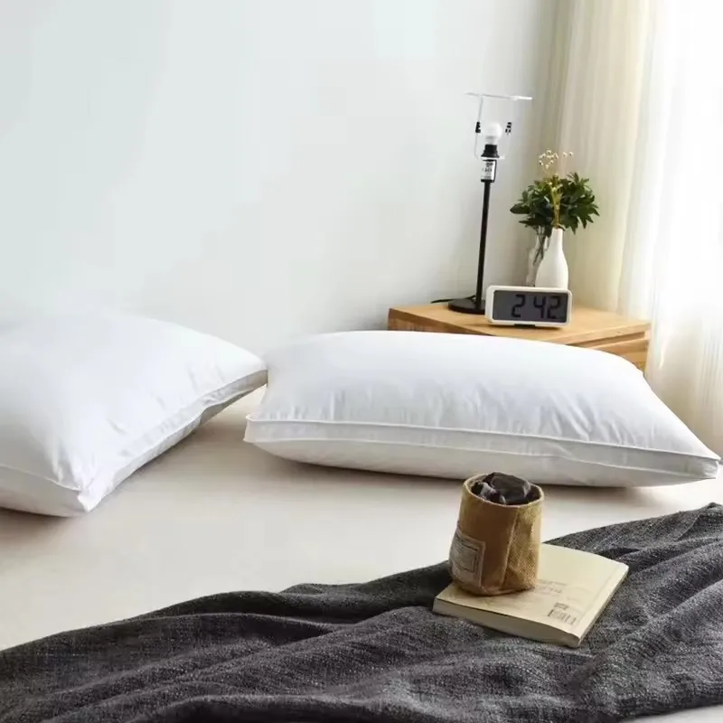 Pure white five-star hotel three-dimensional high rebound pillow single velvet pillows & cushions