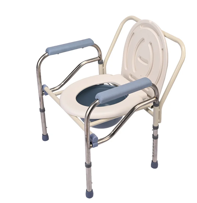 Spot Wholesale Multifunctional Equipment Chair Thickened Steel Pipe Shower Chair Height Adjustable Commode Chair