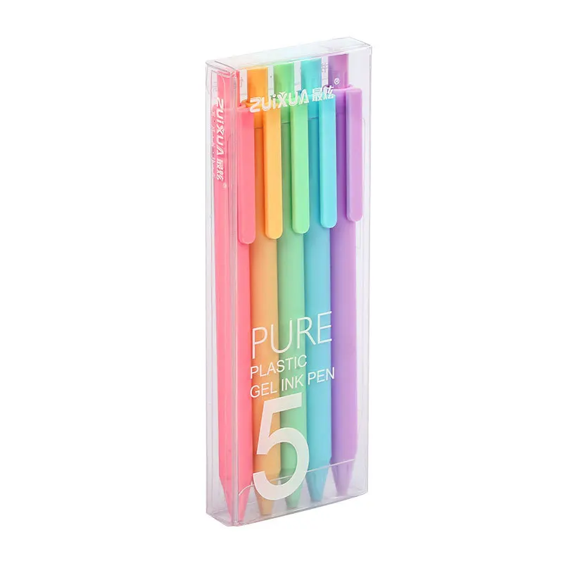 Solid Color Penholder Macaron Color System Colour Cute Press Gel Pen Set