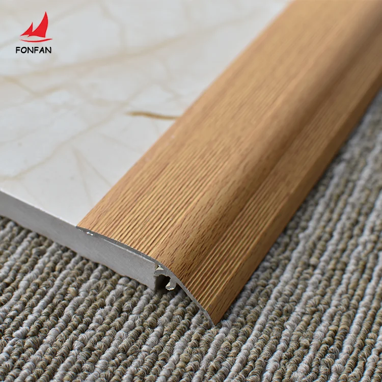 Hot Style Wood Effect Aluminum Transition Ramp Covering Profile Decorative Strip Floor Buffer Tile Trim