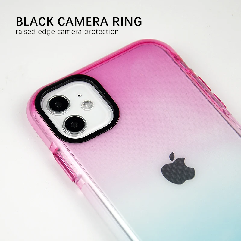 Для iPhone X XS Max 8 7 Plus градиентные Чехлы ТПУ ТПЭ Новый Радужный ударопрочный двухцветный резиновый чехол для телефона 11