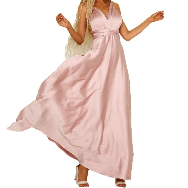 Новинка женское платье-макси с запахом для подружки невесты
