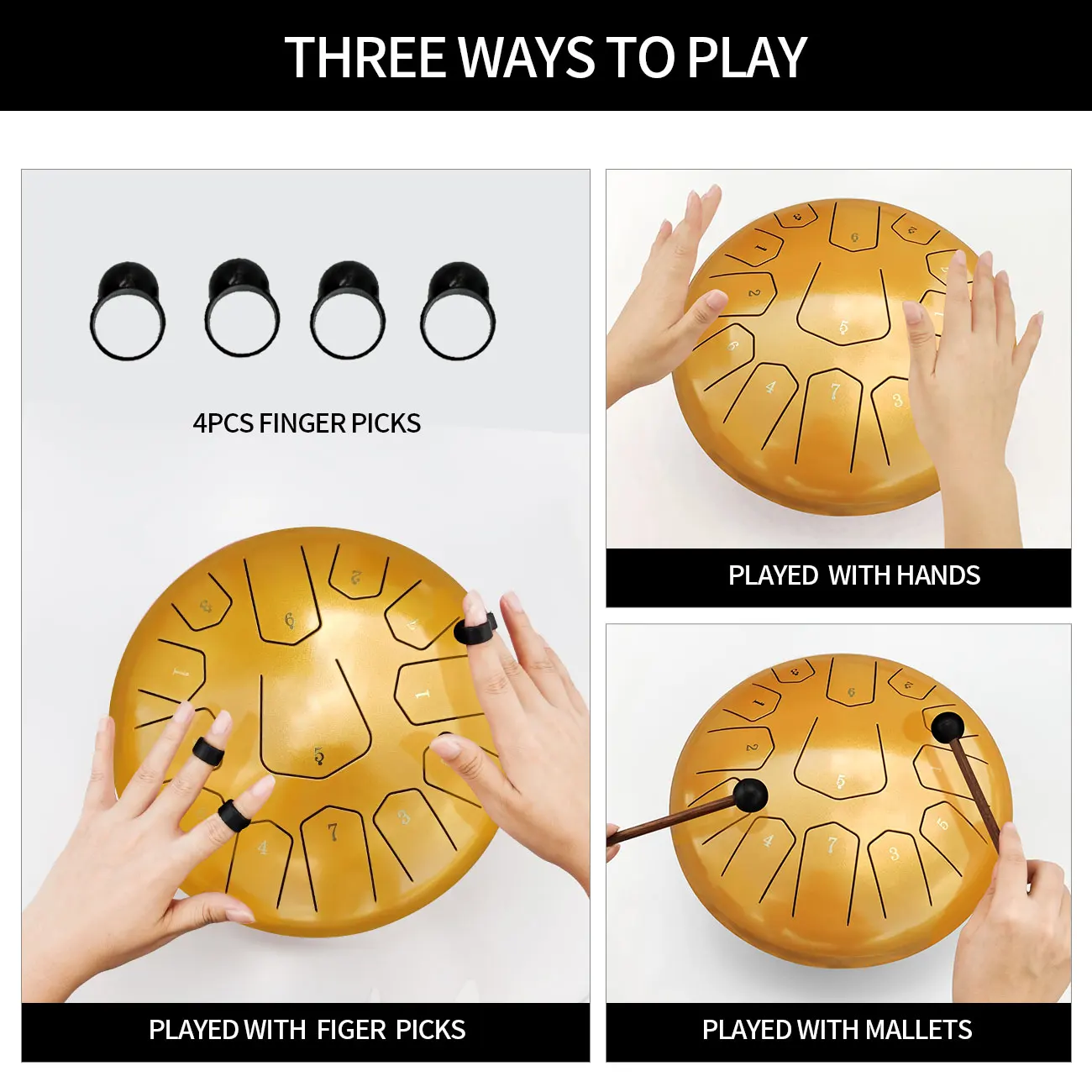 ASTEMAN стальной барабан для языка из углеродистой стали серии gold diamond 12 дюймов 13 тонов