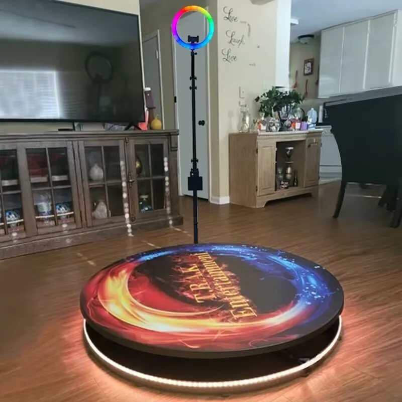 wedding led ring light selfie iPad photobooth track video booth circle 360 camera trackstar 360 photo booth shell