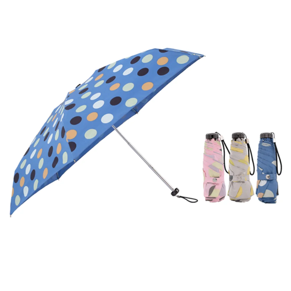 20 inch 5 foldable color coating uv protection manual small travel super mini 5 folding umbrellas