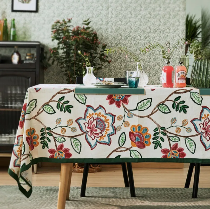 
Custom logo high quality Table Clothcloth with polyester base Waterproof oilproof Solid Color digital priting Table Cloth 