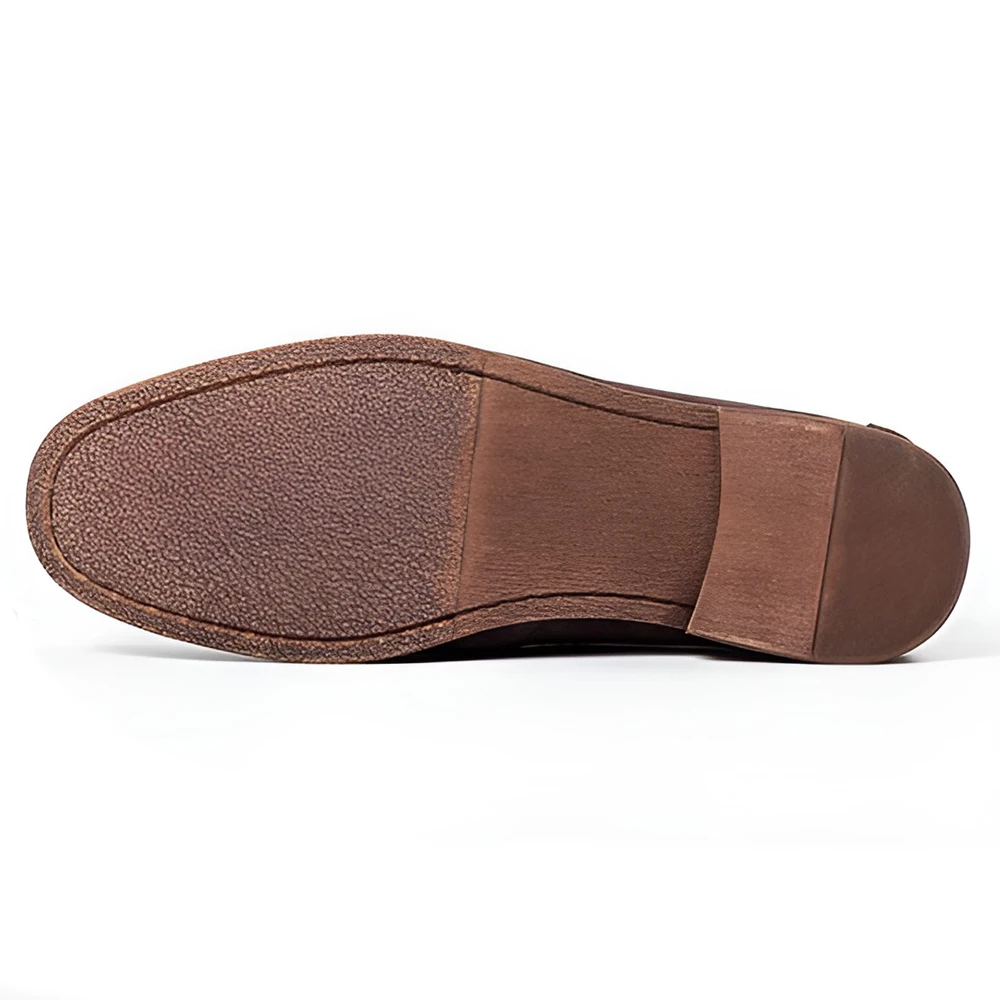 2024 Vintage Comfortable Slip-On Top Layer Cow Genuine Leather Mens Moccasins Casual Shoes High Quality Suede Cowhide Loafers