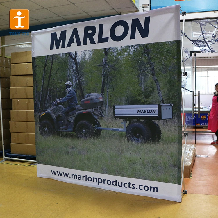 Custom Advertising Printing Wedding Photographic Backdrop Banner Stand Pop Up Fabric Tension Display 3 x 3 Size