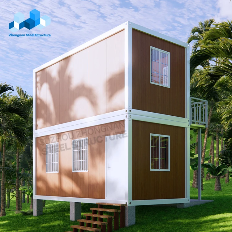 large capacity multi-storey prefabricated flat pack assembly container house prefab home with 2 bedroom 2 bath