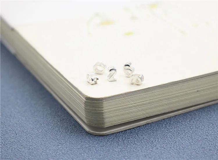 5.5mm Sterling Silver Small Number Spacer Bead Charm S0837