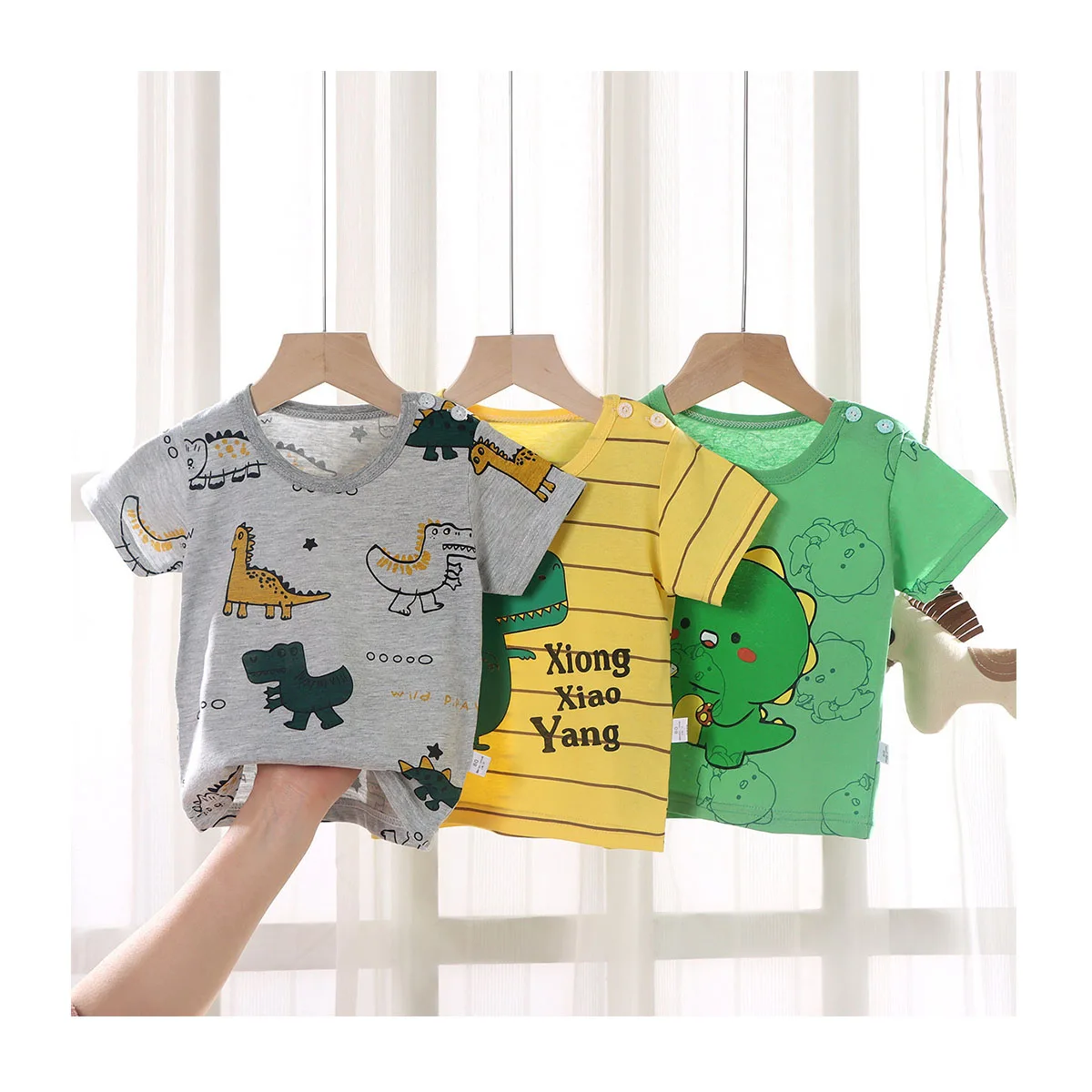 Toddler Baby Cotton Basic Layering T Shirt for Kids Shorts Sleeve Baby Skirt Top Design Summer T Shirt for Girls Boys Kids