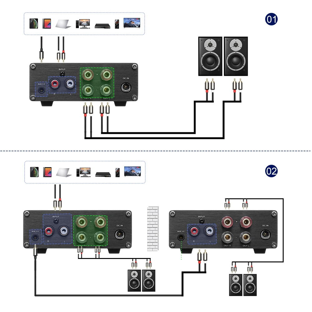  AIYIMA A07 2 0 Мини цифровой HiFi усилитель мощности аудио 300Wx2 TPA3255 для домашнего кинотеатра класса D стерео звуковой