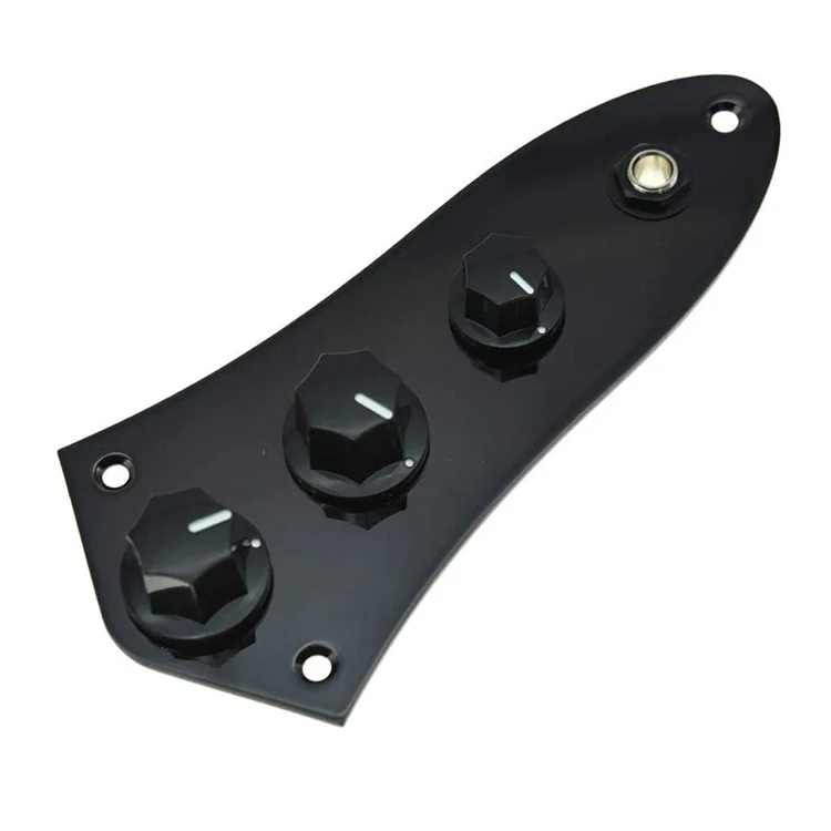 Black Loaded JB Bass Control Board Prewired Control Plate With Wiring Harness Push Pull Potentiometers for For Jazz Bass Guitar