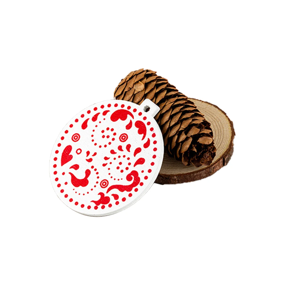 Wholesale Christmas decorations Nordic red painted wooden Christmas pendant Christmas gift Ornament
