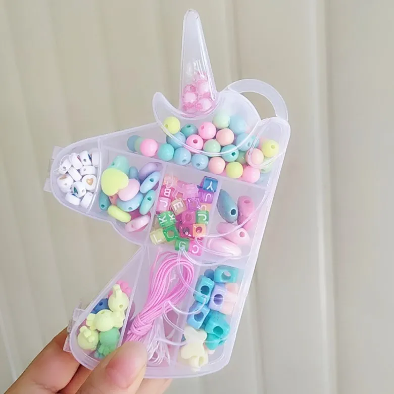 DIY Детские бусины-Пазлы ручной работы для изготовления браслетов и ожерелий для девочек подарочная коробка