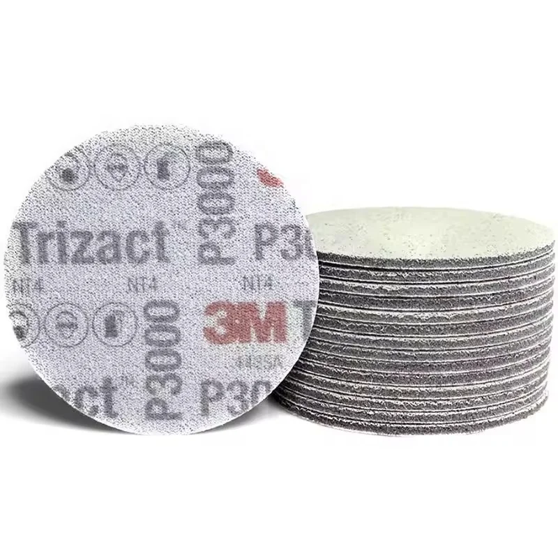 3M 02087 3 Inch 3000 Grit Wet and Dry Abrasive Disc Round Foam Disc for Car Fine Finishing Trizact Foam Sanding Disc