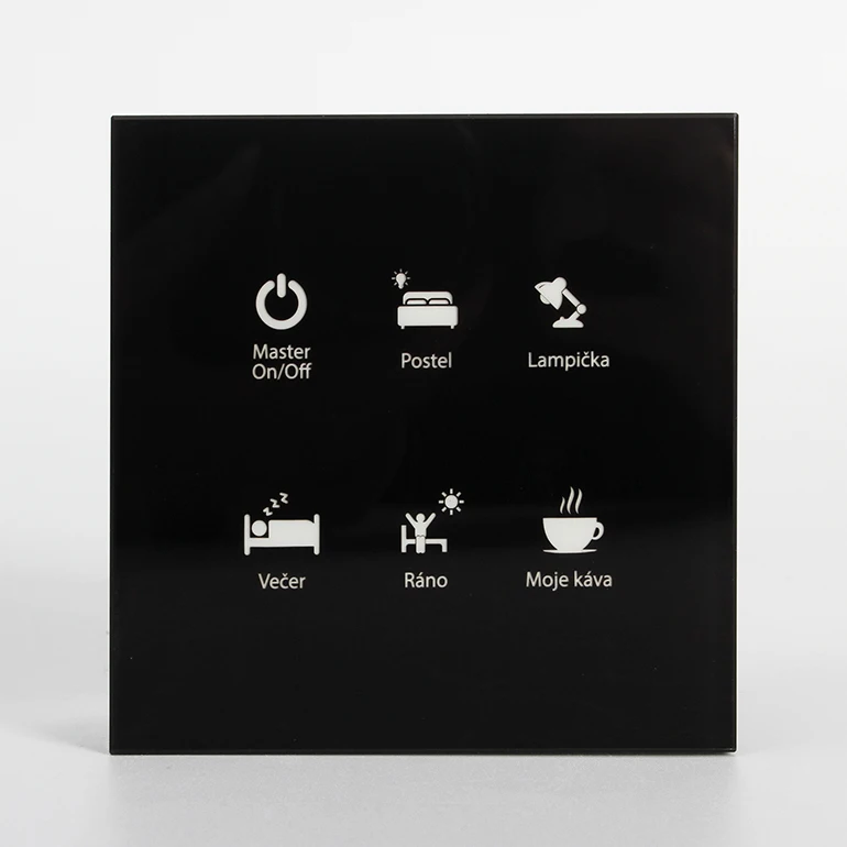 6 button 12V DC RS485 Modbus Protocol smart Hotel light touch switch