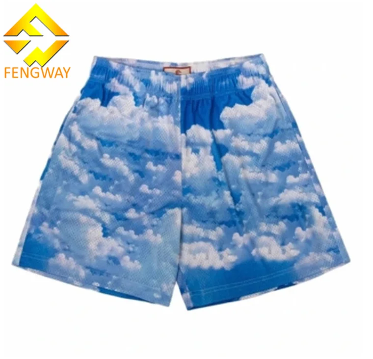 Fengway пользовательский сублимационный 5 дюймов Inseam пустые сетчатые шорты для мужчин с карманами модные спортивные брюки летние пляжные плавания