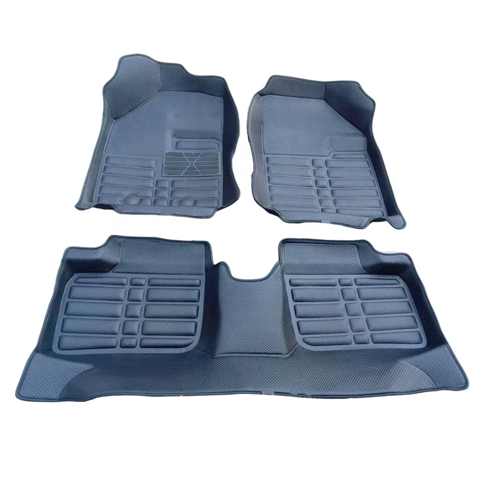 Wholesale full set of car mats, waterproof non-skid diamond leather deep dish matting.