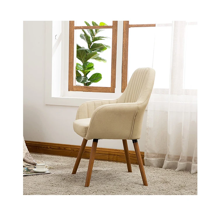 Factory price 648mm brown solid wood frame accent chair modern
