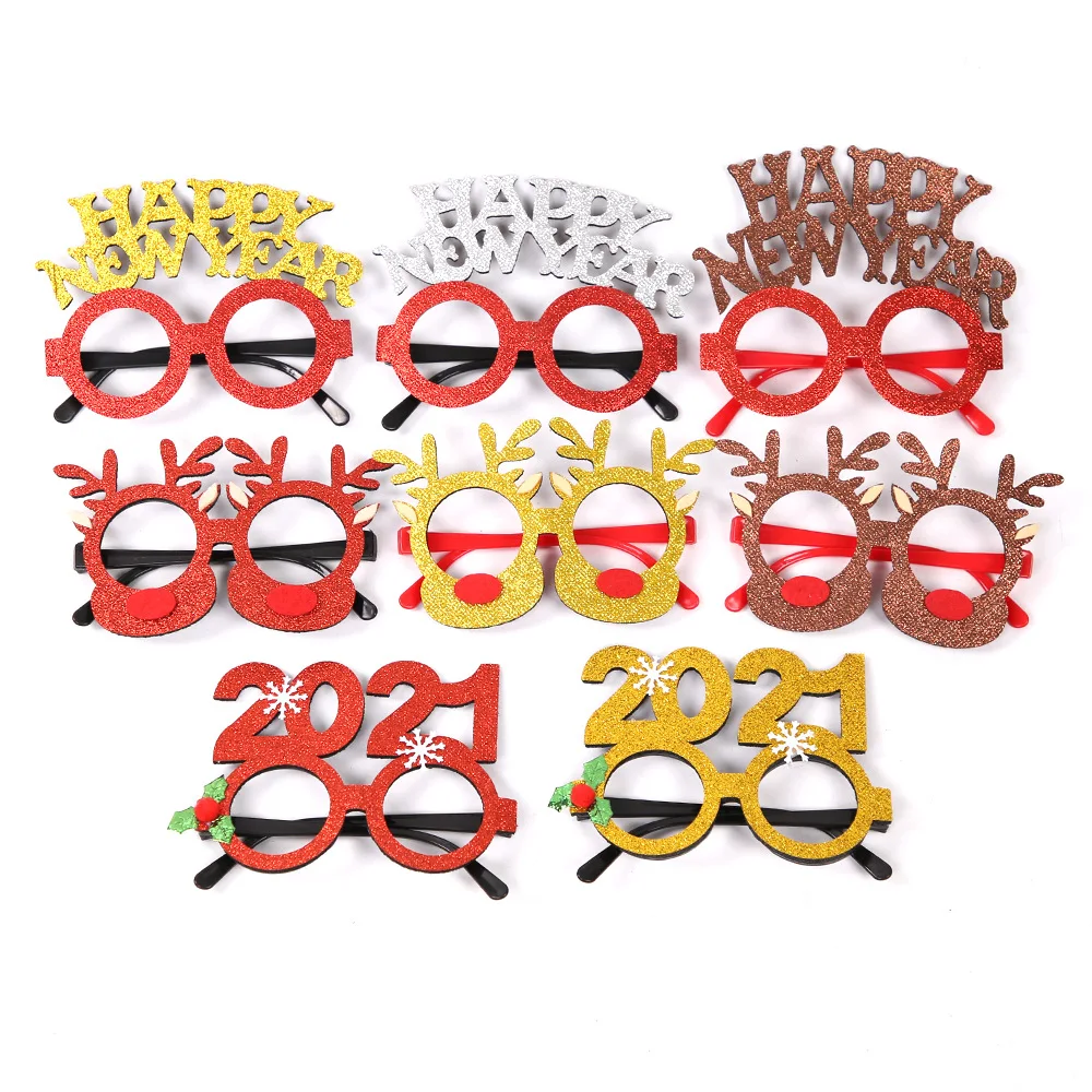 2020 Christmas Santa glasses frame headband Christmas ornaments gift party 3D Christmas glasses decorations for New year