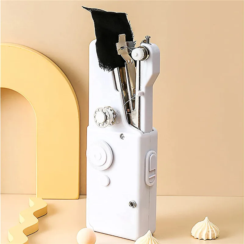 Small Sewing Machine Portable Handheld Manual Mini Sewing Machine Household Needlework Cordless Handwork Tools Accessories