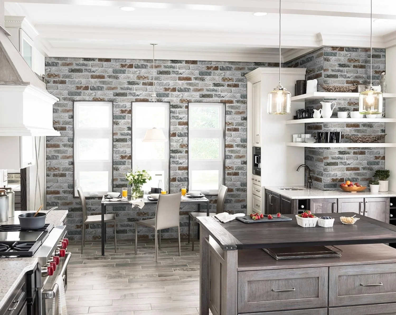 Brick Wallpaper Self Adhesive Wallpaper Red/Blue/Grey Brick Peel and Stick Wallpaper Removable Contact Paper Brick Texture