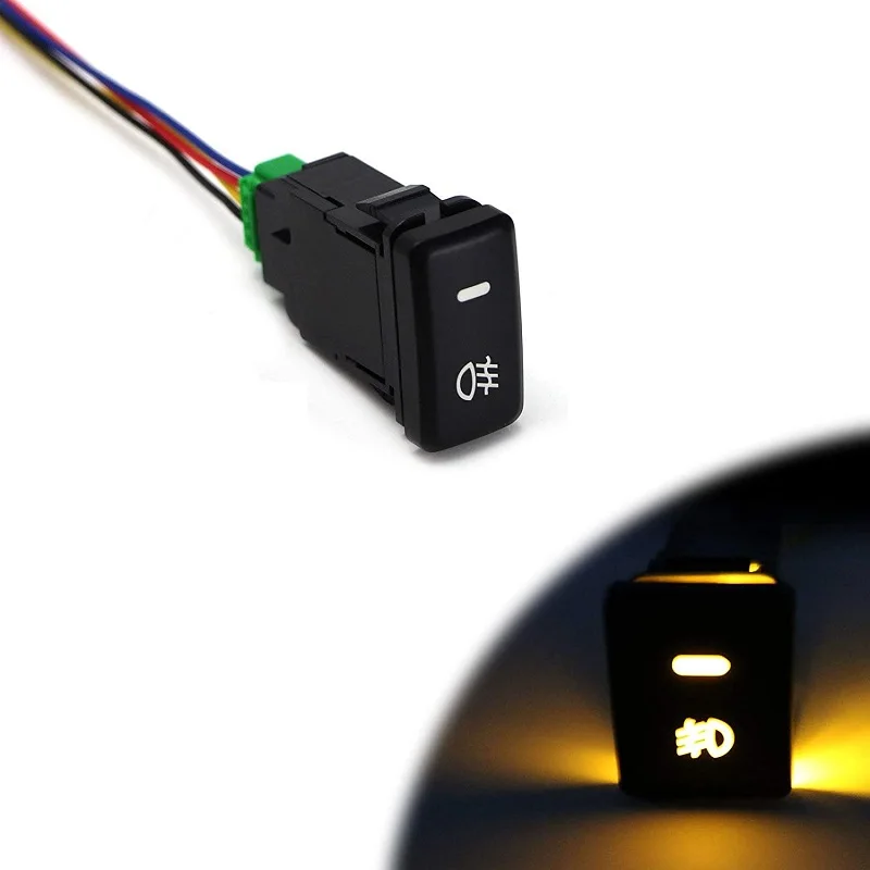 Factory Style 4-Pole 12V Push Button Switch LED Background Indicator Lights for Fog Lights DRL LED Light Bar for Toyota Camry