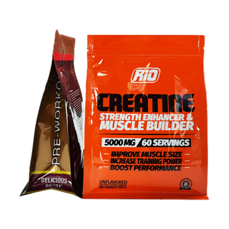 Whey Protein Powder Bag 1kg 2kg 5 Kg 10kg With Zipper Stand Up Pouch Packaging Flat Bottom Pouch