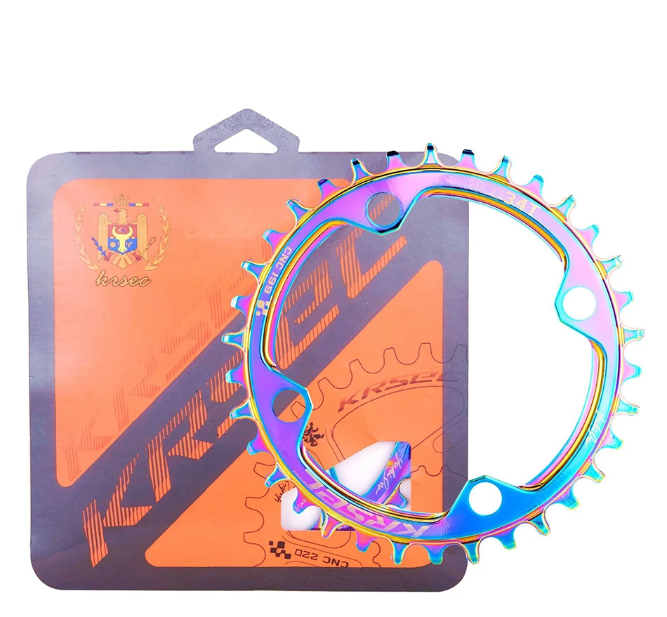 Bicycle Chainrings CNC Alloy Rainbow 32T/34T/36T/38T Mountain Bike Sprocket MTB Chainwheel Bicycle Chainwheel