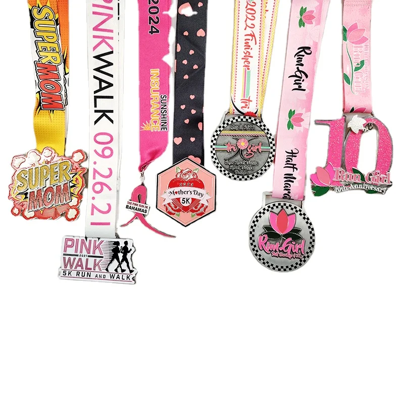 Wholesale High Quality Custom Red Blank Medal 3D Gold Silver Bronze Zinc Alloy Metal Medalla Sport Medal