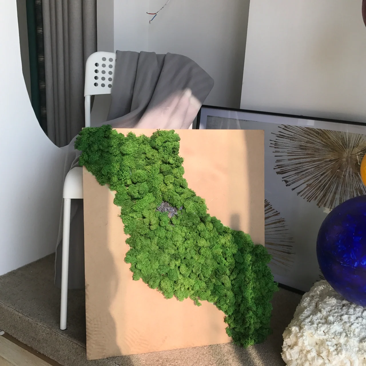 N-191 Wholesale natural preserved green fresh pole sheet moss ball decorative moss bun for Event Display Backdrop