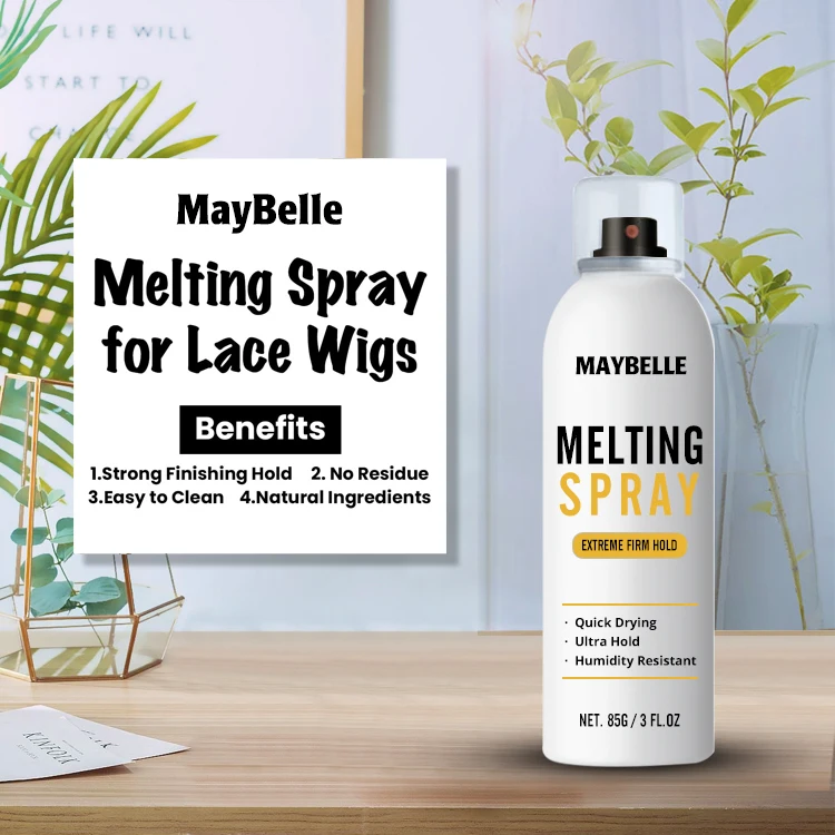 Private Label Fast Drying Extreme Hold No Residue Hair Holding Spray Daily Glueless Aerosol Lace Melting Spray