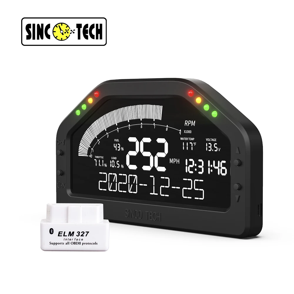 Синкотэкх 6 5 'LCD приборной панели OBD2 гонки тире 11-в-1 скорость автомобиля/об/мин/Вольт/топлива/Boost/температура воды метр