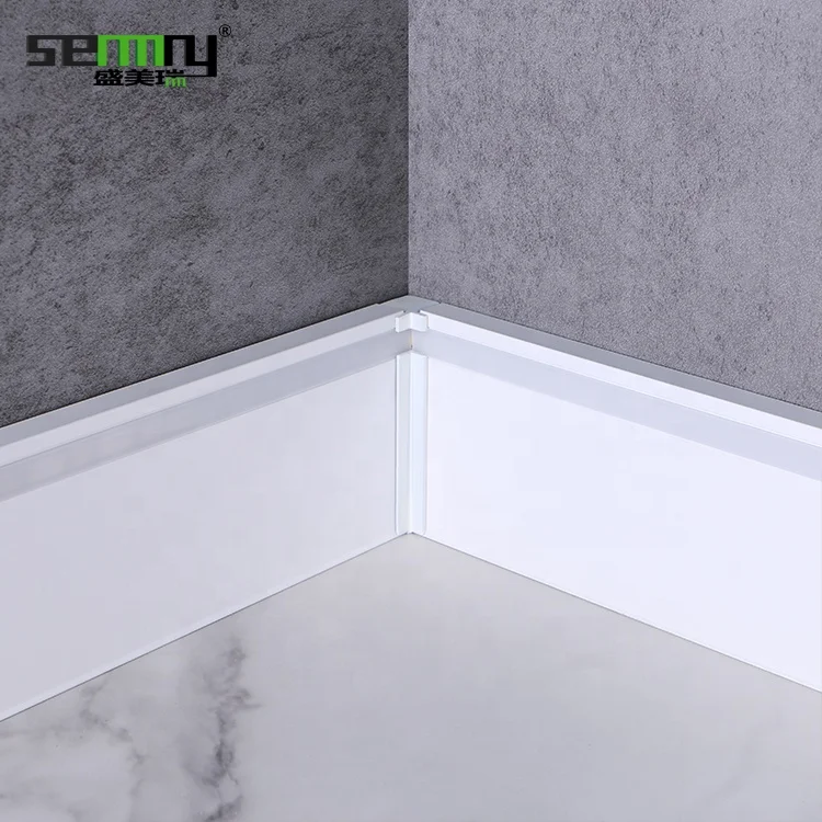 Decorative white aluminum skirting boardwite Skirting Baseboard tile skirting accessories aluminum baseboard  lights floor skirt