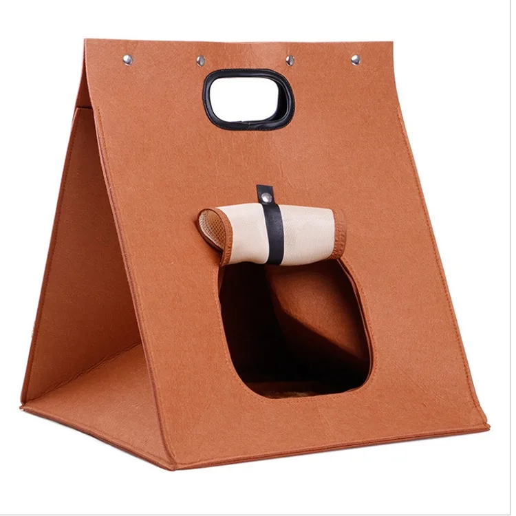 Manufacturer production Foldable Portable Cat and dog kennel felt pet house and bed felt cat bed cave