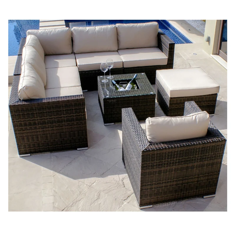 Высококачественный U-Образный Стул Для дома и улицы, мебель для отдыха, плетеный садовый диван из ротанга