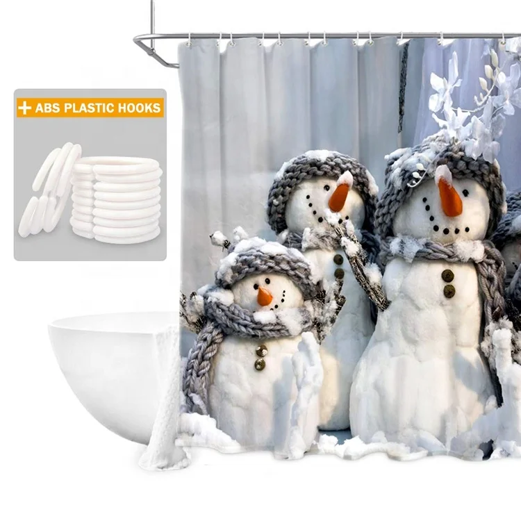 Good Quality Factory Wholesale Christmas Decoration Shower Curtain For Bathroom