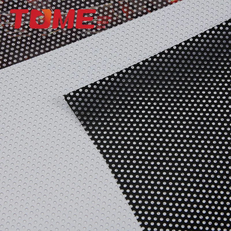 manufacture tome building window film heat rejection 140g perforated vinyl printable pvc sticker film vinyl mesh one way vision