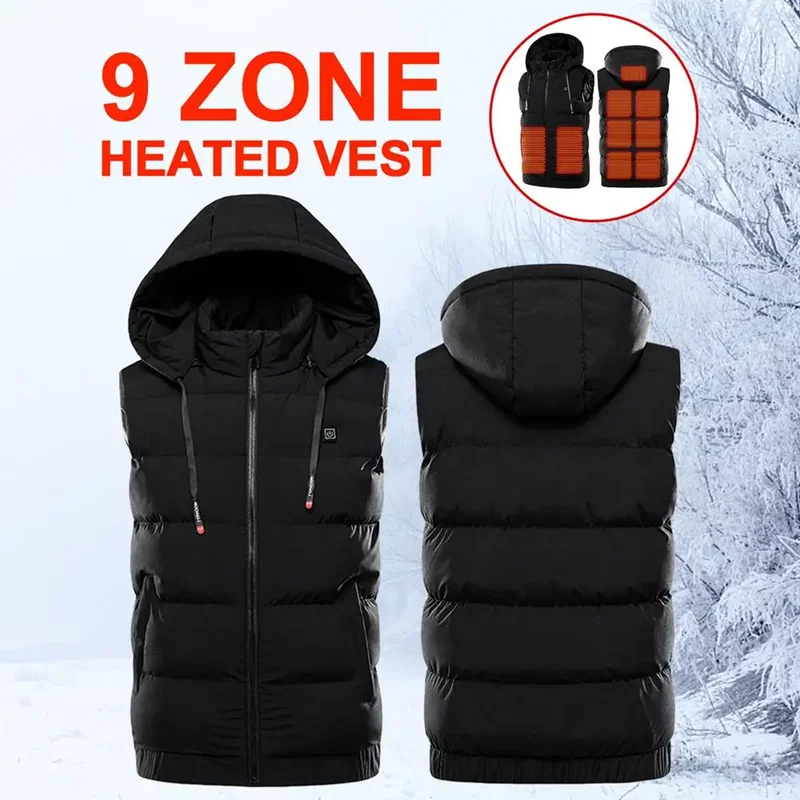 Wholesale Winter Sleeveless Zipper Jackets Usb Heated Vest dropshipping Electrical Heated Sleeveless Jacket Smart Heated Vest