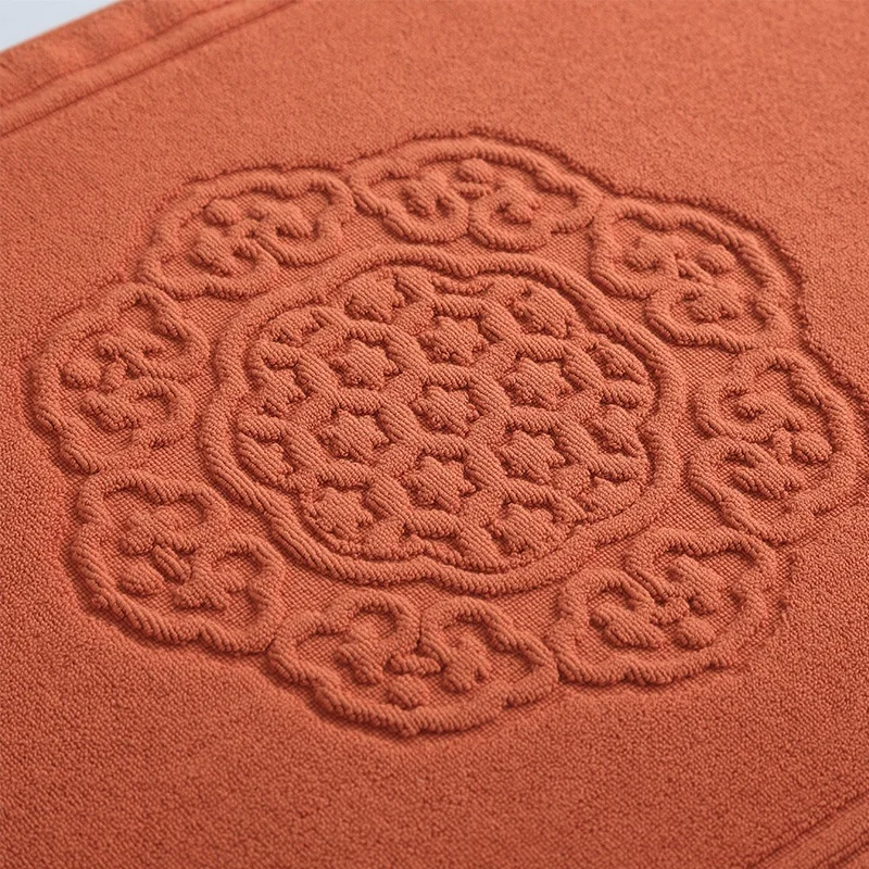 Japanese Style simple style jacquard water absorbent  foot towel anti slip 100% cotton bath mat set