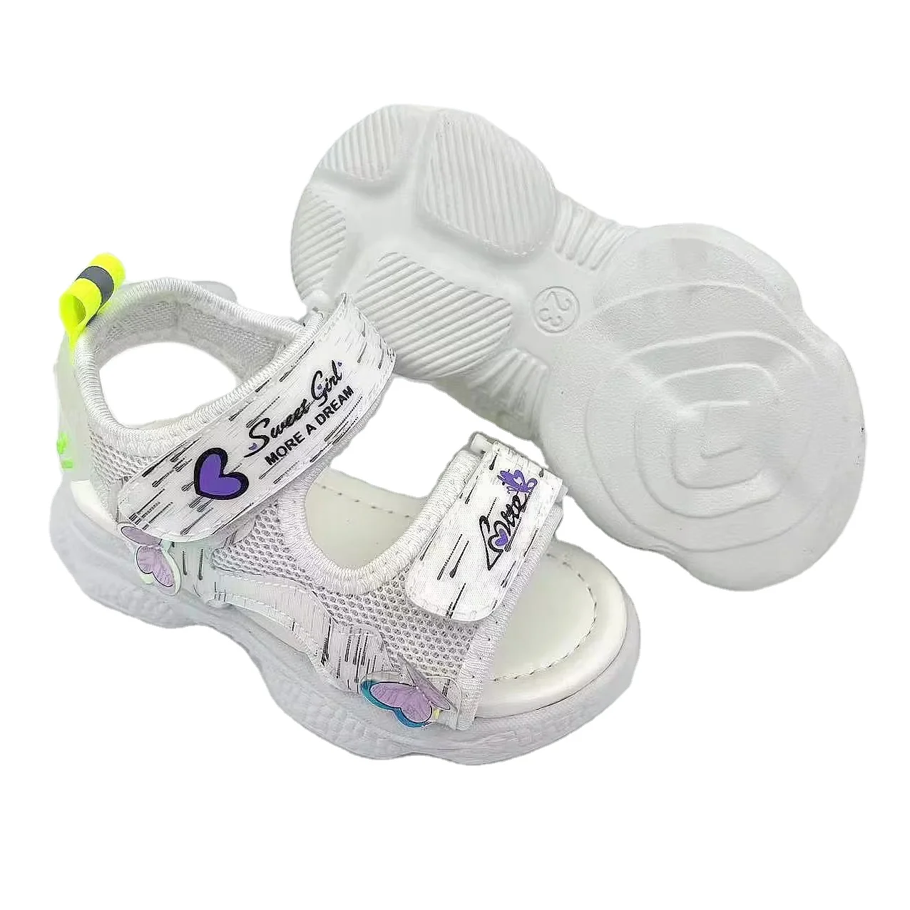 Fashion Kids Night Flash Jelly Shoes Magic Sticker Children Sports Casual Shoes With Lights for Girls